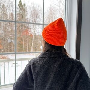 Bright Orange Knit Tuque  BEANIIEZ
